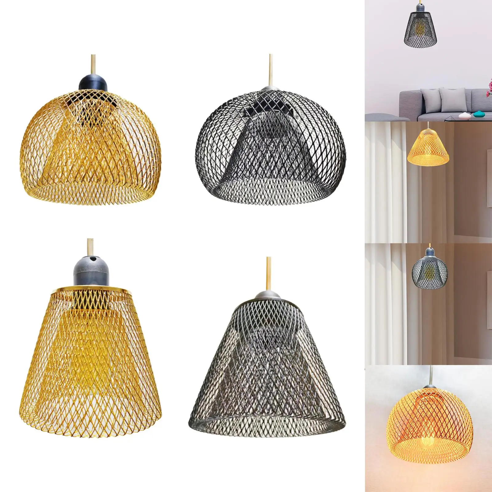 Metal Pendant Lamp Shade, Bulb Protective Cover, Lampshade for Hallway, Kitchen,