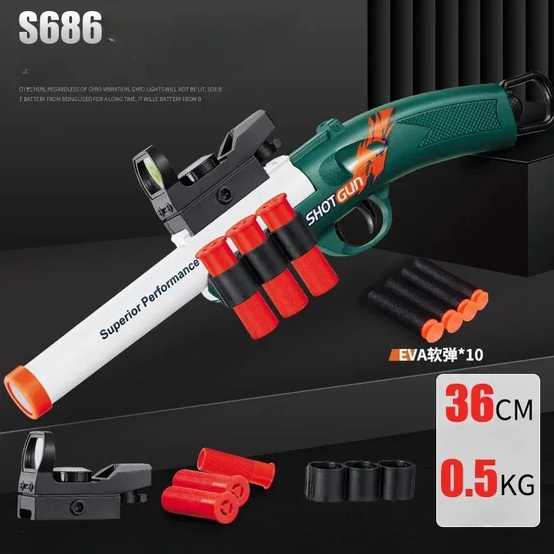 2025 Mini S686 Rifle Shell Ejection Toy Gun Soft Bullet Airsoft