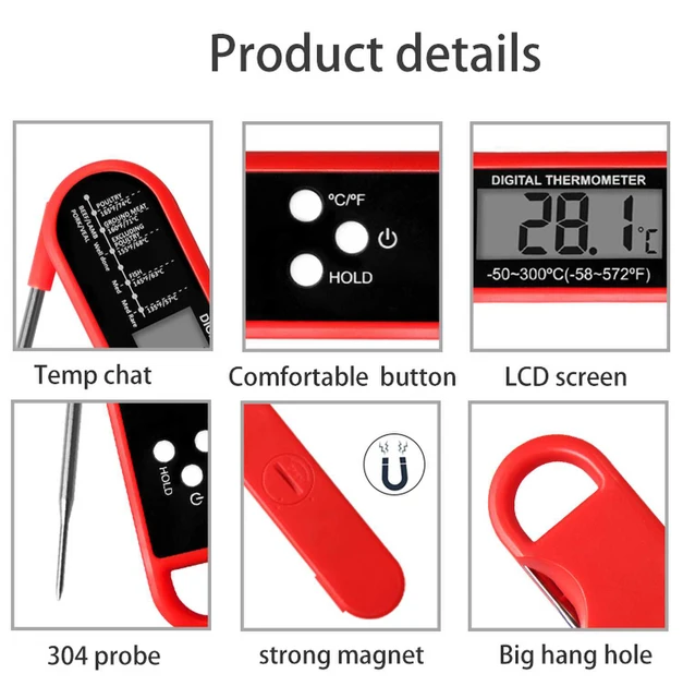 Digital Meat Thermometer for Cooking Kitchen Thermometer with Hold Fast Instant Read Food Thermometer,Candy Making,Outside Grill 5