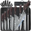 8pcs Kitchen Knife Damascus Stainless Steel Chef Knife Utility Paring Boning Cleaver Slicing Santoku Knives With Nylon Bag 1