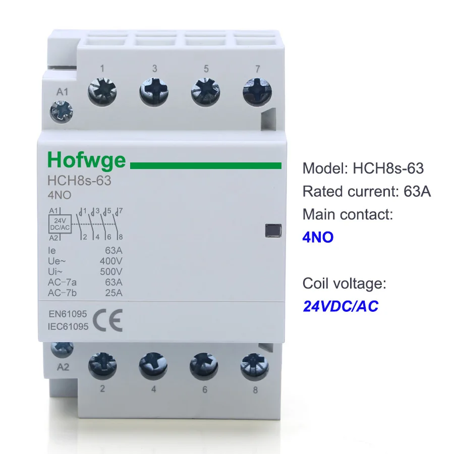 trilho do ruído, modular, HCH8s-63, 4P, 63A,