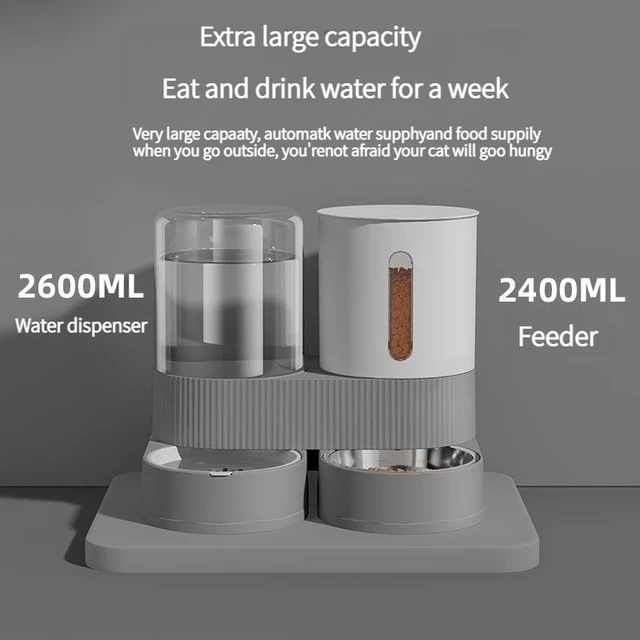 Automatic Pet Feeder and Waterer 2 in 1, Large Capacity Dry Wet Food Separate Dispenser with Timer, Smart Cat Bowl 4
