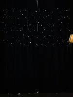 1PC Light Luxury Modern Black Night Hollowed Out Star Fashionable Curtains 1