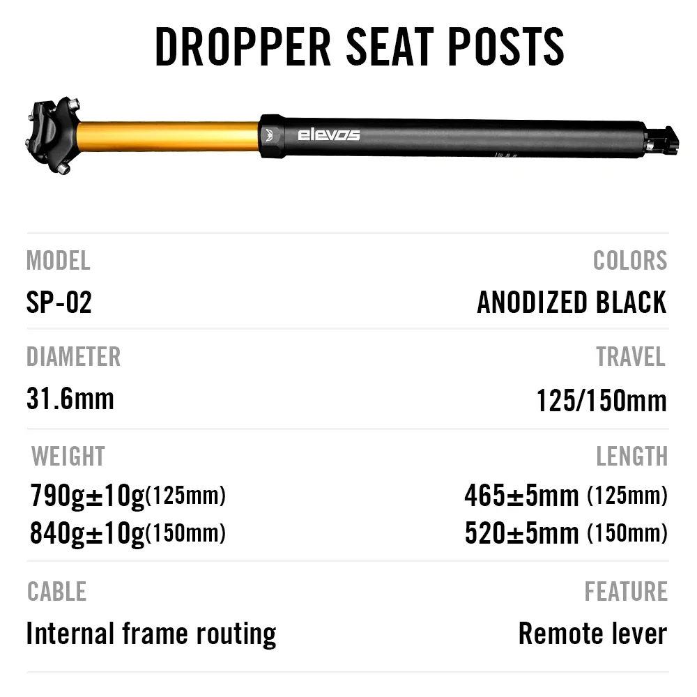 Elevos MTB Dropper Seatpost 31.6mm 5