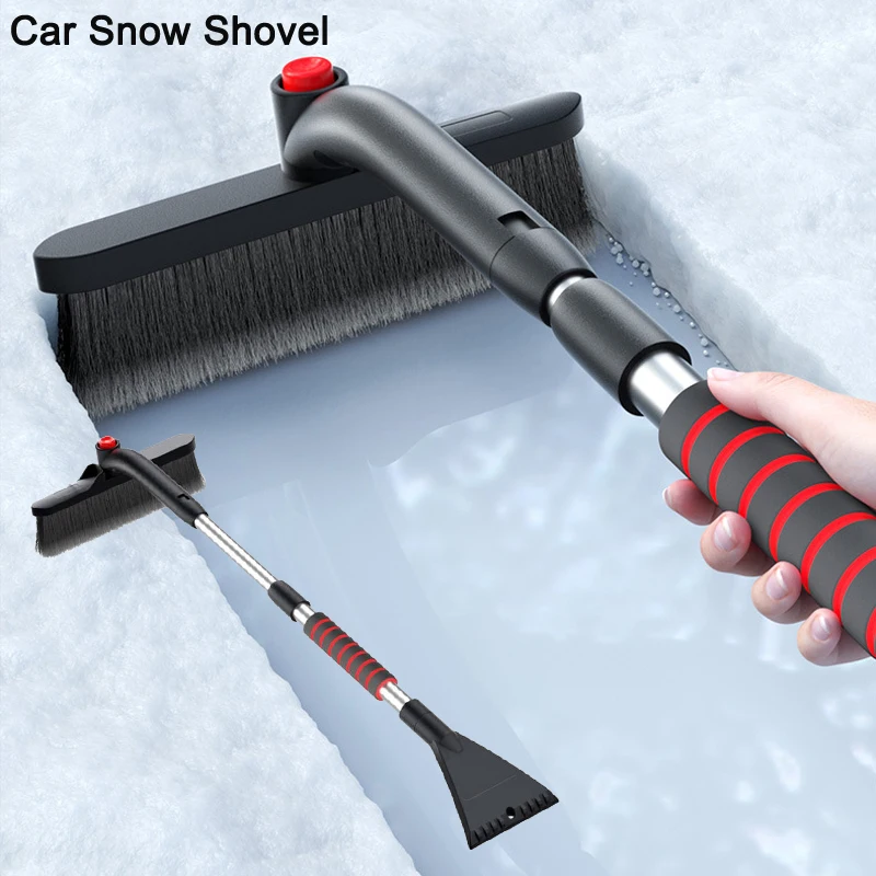 

Extendable Ice Scraper Snow Brush Detachable Snow Removal Tool with Foam Handle 360° Pivoting Brush Head Snow Scraper For Car