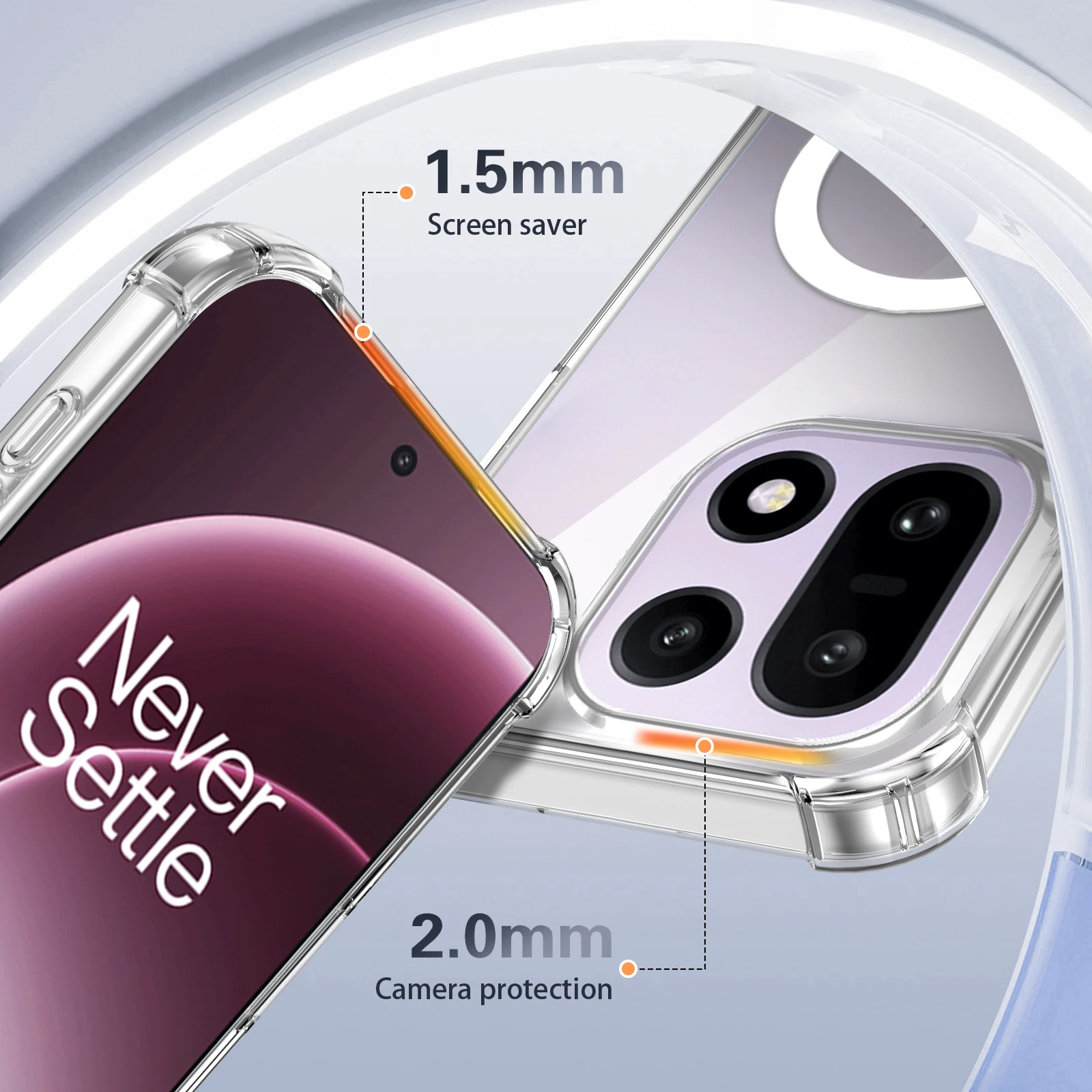 Magnetic Clear Phone Case with Ultra Airbag Shockproof Protection