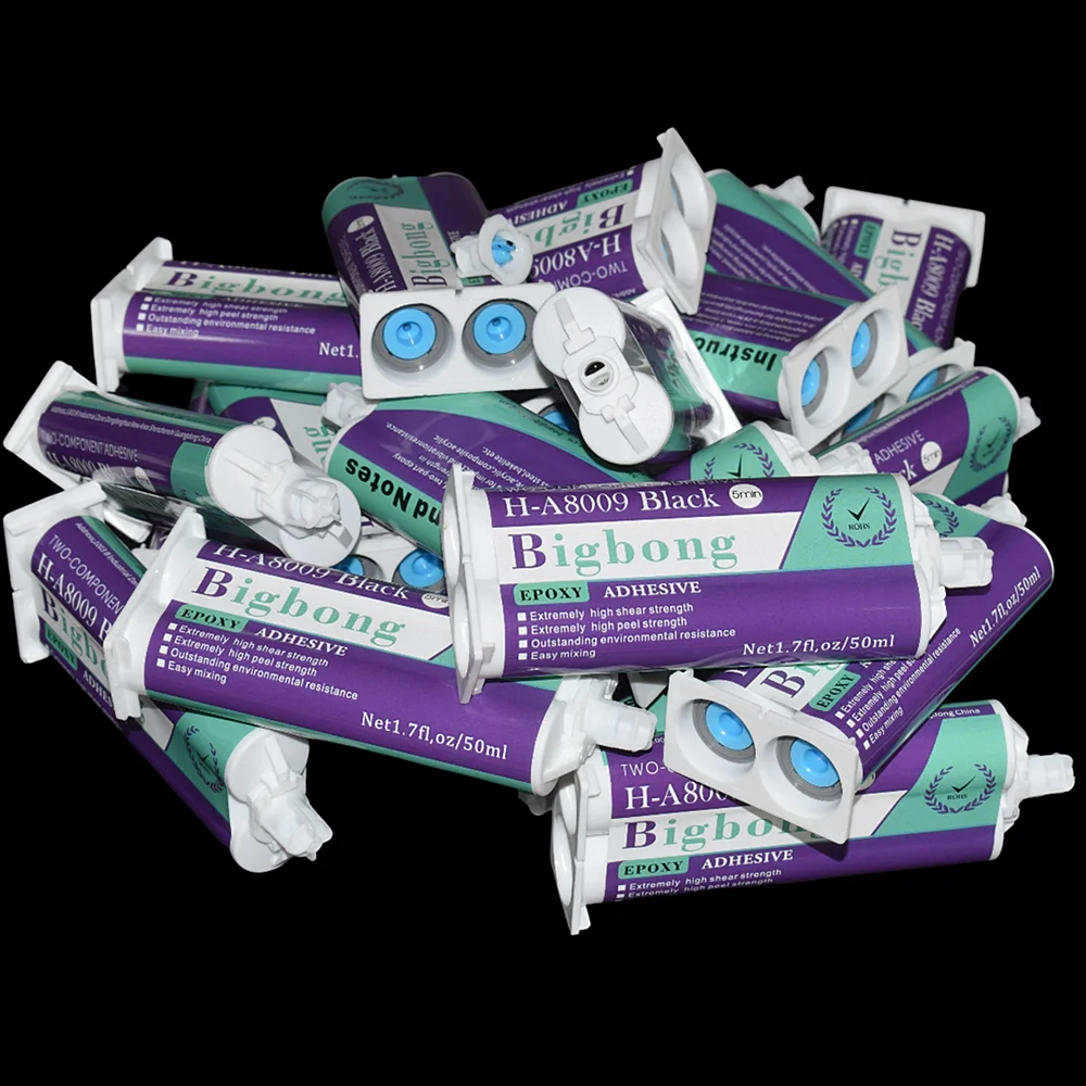 20pcs 50ml AB Glue Black Epoxy Adhesives Caulk Glue 1:1 Two-Component Structural Adhesive for 50ml Caulking Gun 1:1 Glue Guns