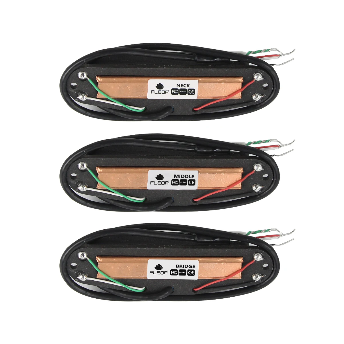 FLEOR Yellow Alnico 5 Mini Dual Rails Guitar Humbucker Pickup 4-Wires for ST/SQ Guitar Parts, Neck/Middle/Bridge Choose