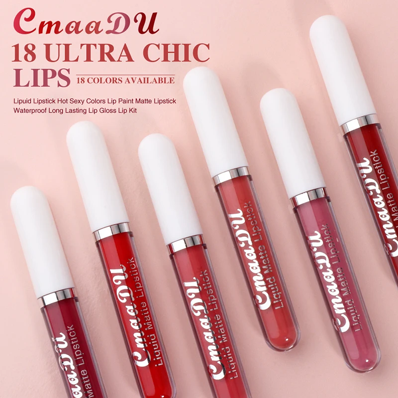 

Matte Velvet Lipstick Lip Gloss Long Lasting Non-marking Red Sexy Waterproof Liquid Lipsticks Sexy Red Lip Tint Makeup Cosmetics