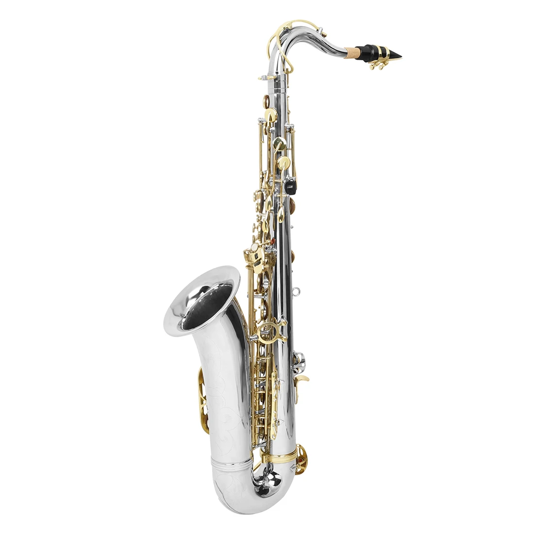 Heißer Verkauf Silber Gold Saxophon Bb Tenor Saxophon Messing Musikinstrument Professionelle mit Fall Pinsel Trimmer Reinigung Kit – Detail 9