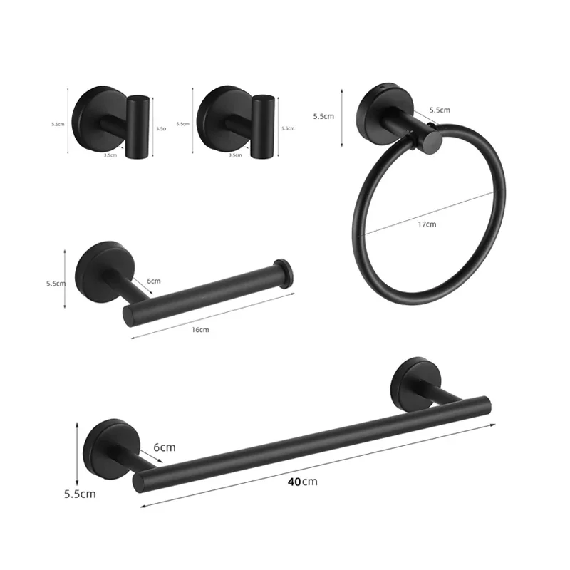 Description Picture 2 of itemSilver Paper Holder Bathroom Hardware Set 304 Stainless Steel Towel Rack Toilet Liquid Soap Holder Towel Bar Toilet Accessories