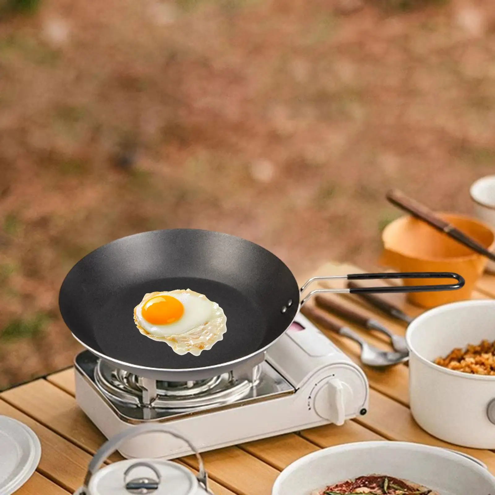 thumbnail interactive-video image 1 of Ultralight Trekking Pans Ultralight Camping Frying Pan - Foldable Handle Iron Skillet For Outdoor Cooking Best Lightweight Camping Pans 1 of 11