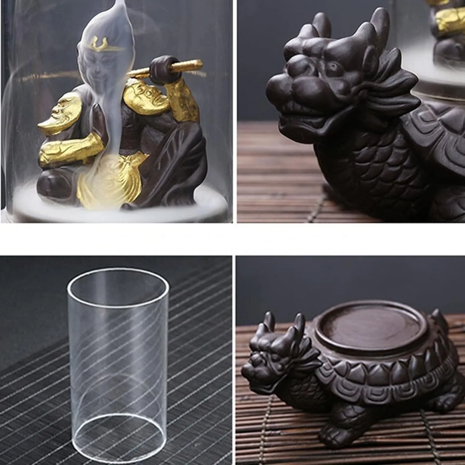 Incense Holder Beautiful Ceramic Reflux Incense Holder Waterfall Incense Burner Monkey King Decoration Incense Burner Waterfall