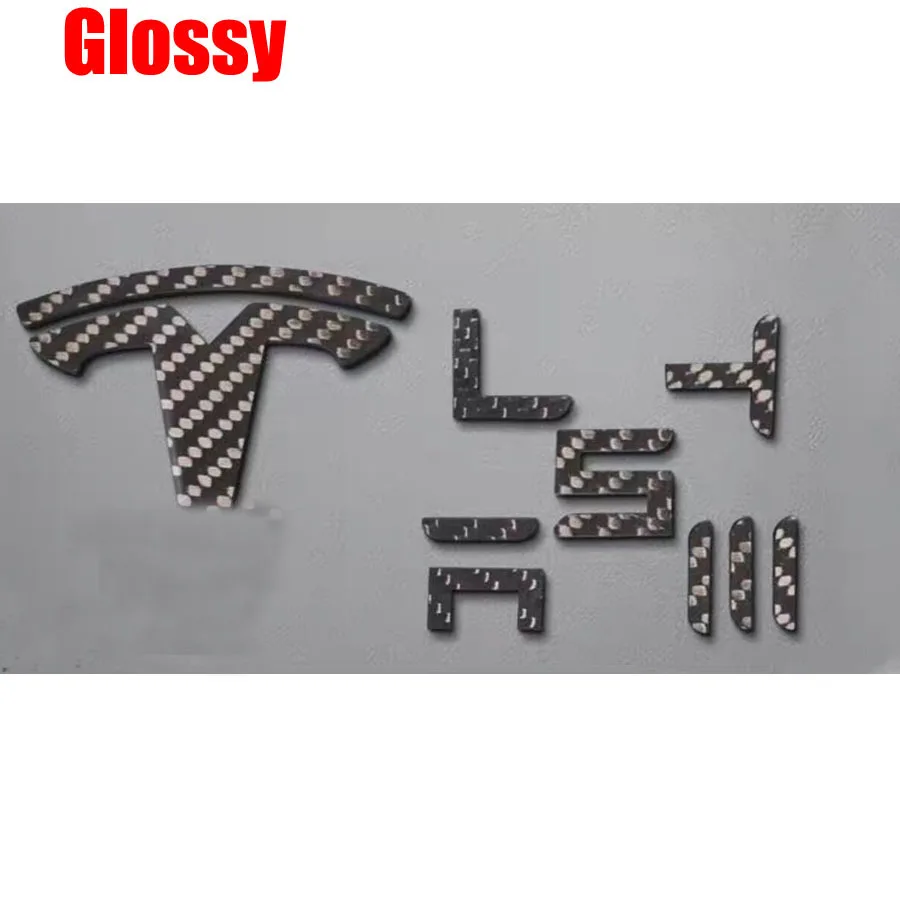 테슬라 모델 Y 3 자동차 전면 후면 트렁크 로고 스티커 커버 엠블럼 배지, 리얼 탄소 섬유 액세서리