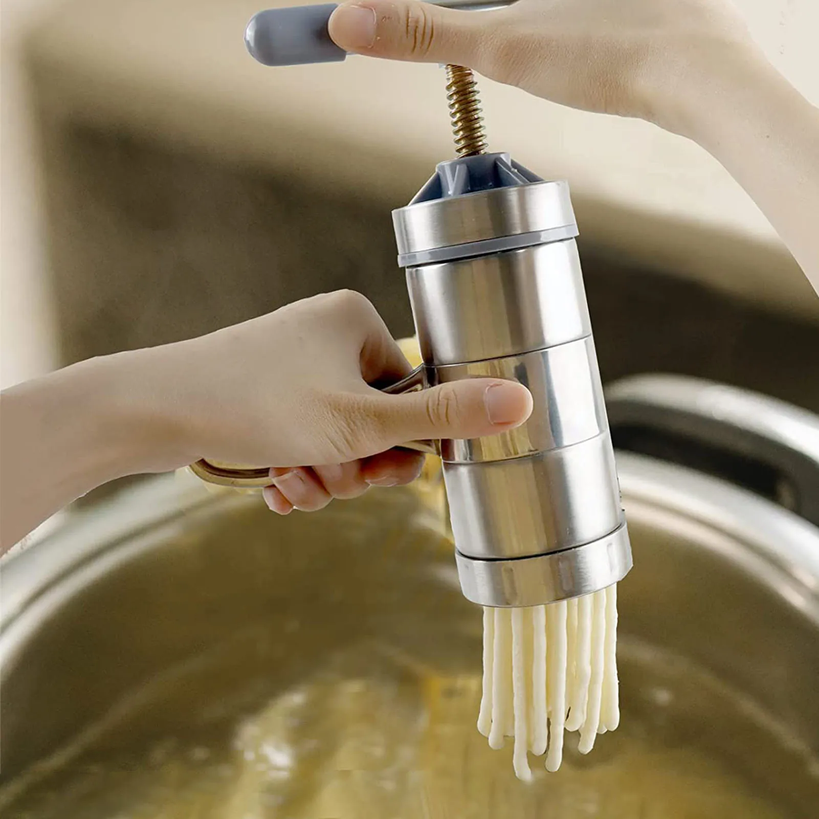 Mould Stainless Steel Manual Noodle Maker Press Pasta Machine Noodle  Cutter with Pressing Moulds Making Spaghetti Kitchen Tool