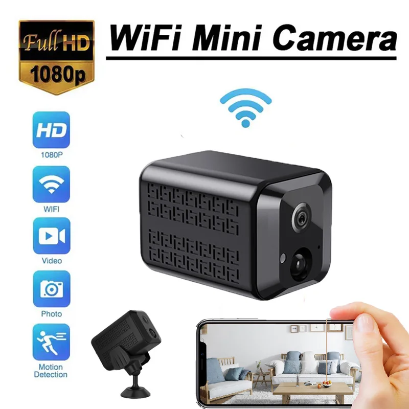 

HD WIFI mini camera motion detection with built-in battery monitoring camera IR night vision safety monitoring camera night visi