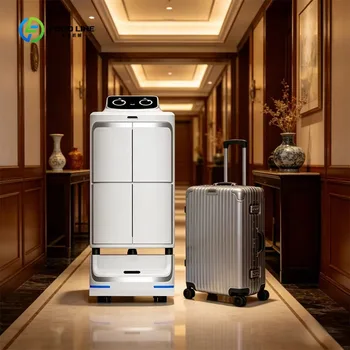 Robot Intelligente per Servizio in Camera d'Albergo, Consegna Automatica, Navigazione Autonoma, Evitamento Ostacoli, Carico Utile 20kg, Personalizzabile