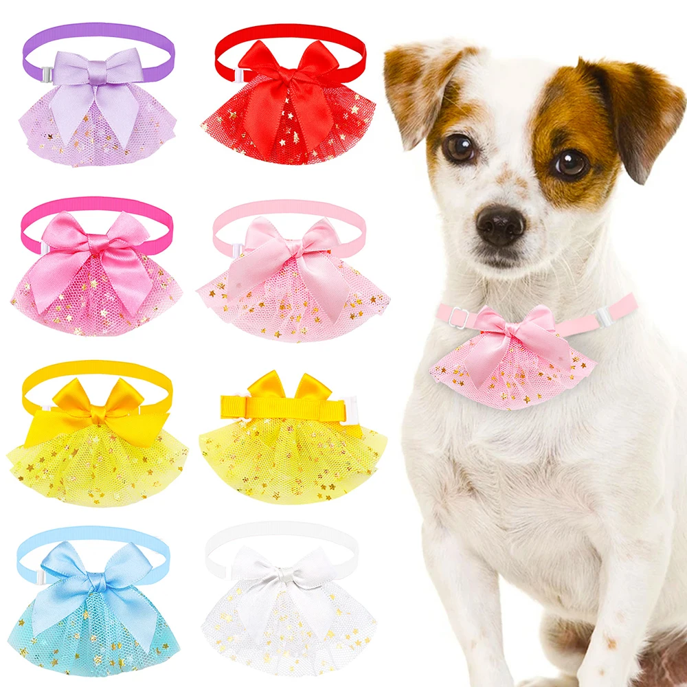 

50PCS Lace Dog Bowties for Small Dog Cat Bow Tie Puppy Cute Fashion Bowties Decoration Adjustable Pet Supplies Dog Accessories