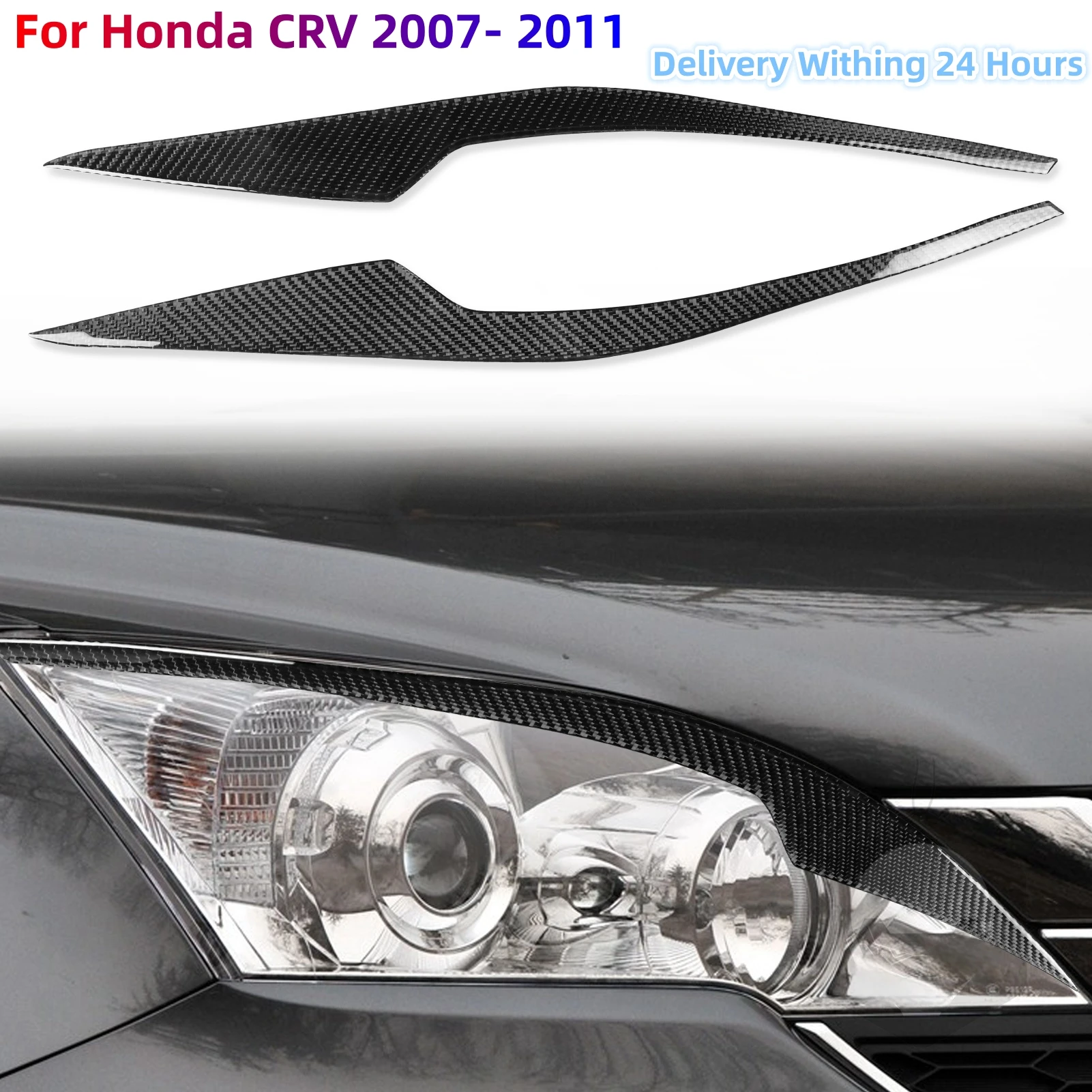 

Для Honda CRV 2007- 2011 накладки на глаза для автомобильных фар накладные наклейки из углеродного волокна аксессуары для наружной настройки 자용용용용용용품 품