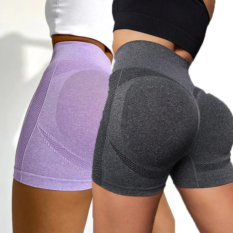 Women's Two-Piece Tight-Fitting Seamless Shorts High-Waisted Quick-Drying Breathable Yoga Pants Running Exercise Fitness Shorts Workout Shorts Yoga Shorts Sports Shorts Running Shorts Seamless Shorts