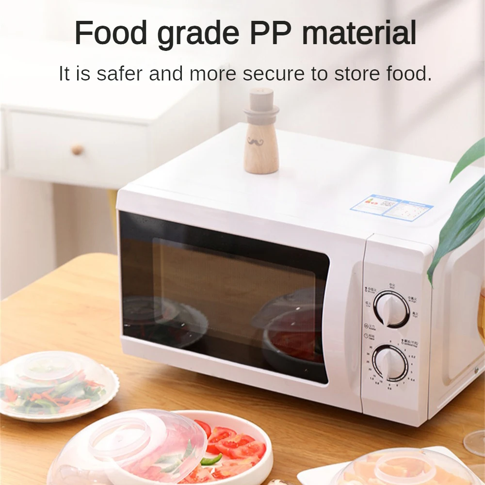 Microwave Heating Lid High Temperature Resistant Bowl Cover Oil-proof Splash-proof Bowl Plate Cover Fresh Leftover