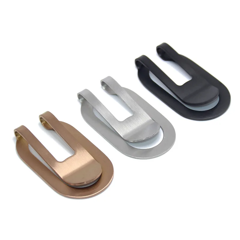 Black Stainless Steel Wire Drawing Paper Money Clip U-Shaped Hollow Out Money Clip Simple Small Portable Bill