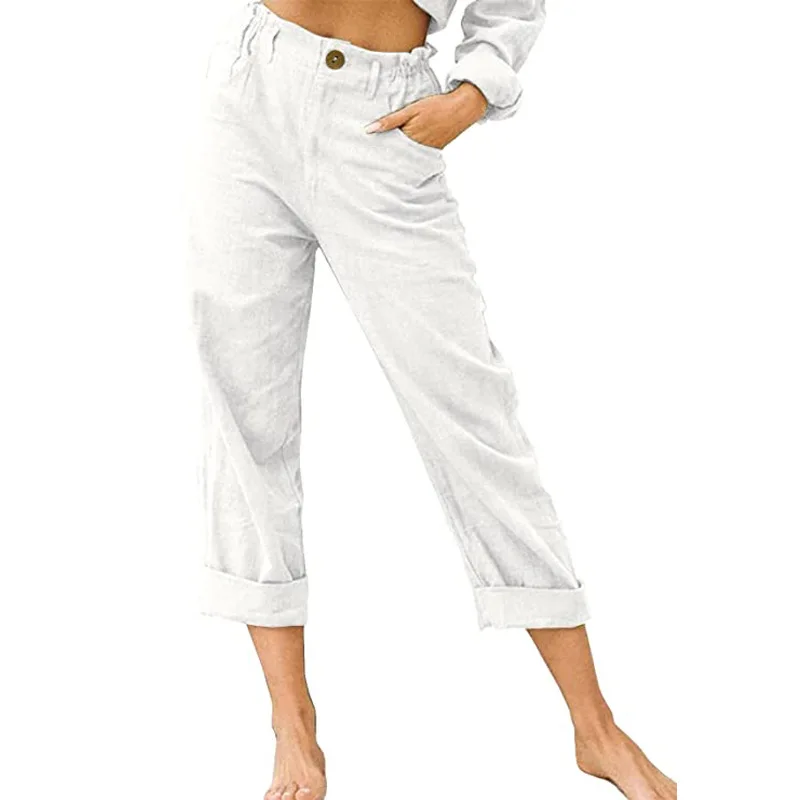 Summer New Women's Cotton and Linen Casual Pants