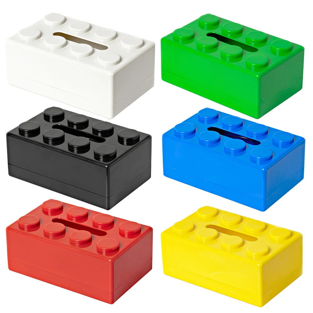 Creative Building Block Tissue Box Cover Cute Tissue Container Tissue Storage Box for Livingroom Bedroom Bathroom Home Office 4