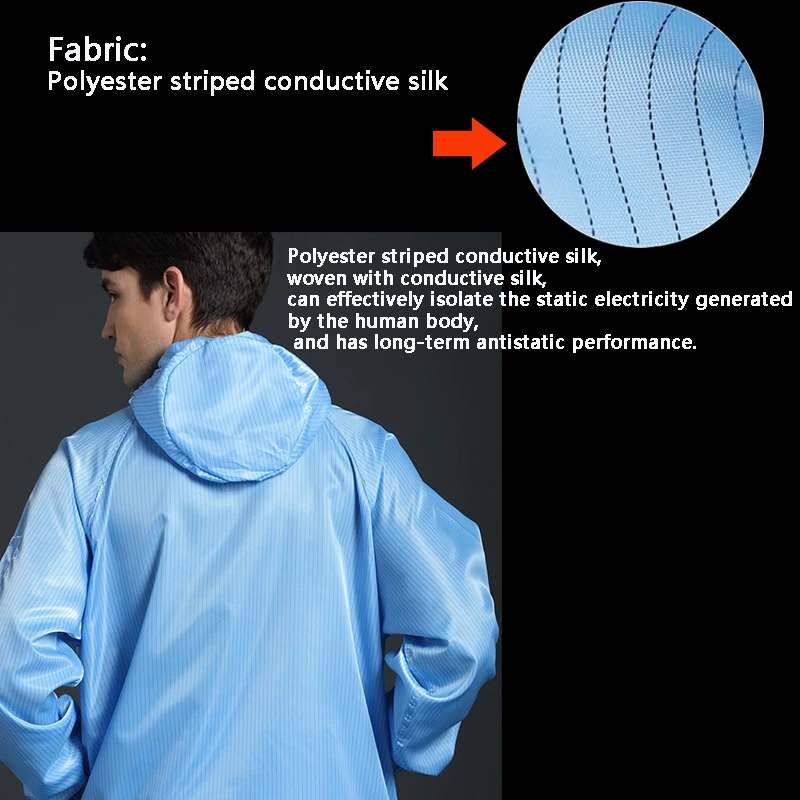 White Blue Anti Static Coverall Clean Room Suit Dust Work Clothes One-Piece Protective Suit Chemical Spray Paint Factory Uniform