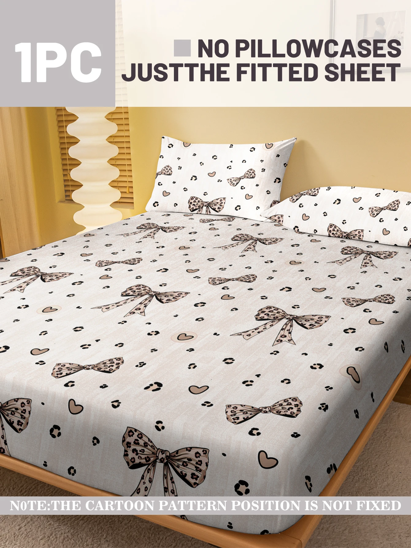 1 Simple modern Geometry printed matte Fitted Sheet, bedroom printed bed cover, bedding (excluding pillowcases) 2