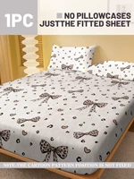 1 Simple modern Geometry printed matte Fitted Sheet, bedroom printed bed cover, bedding (excluding pillowcases) 2