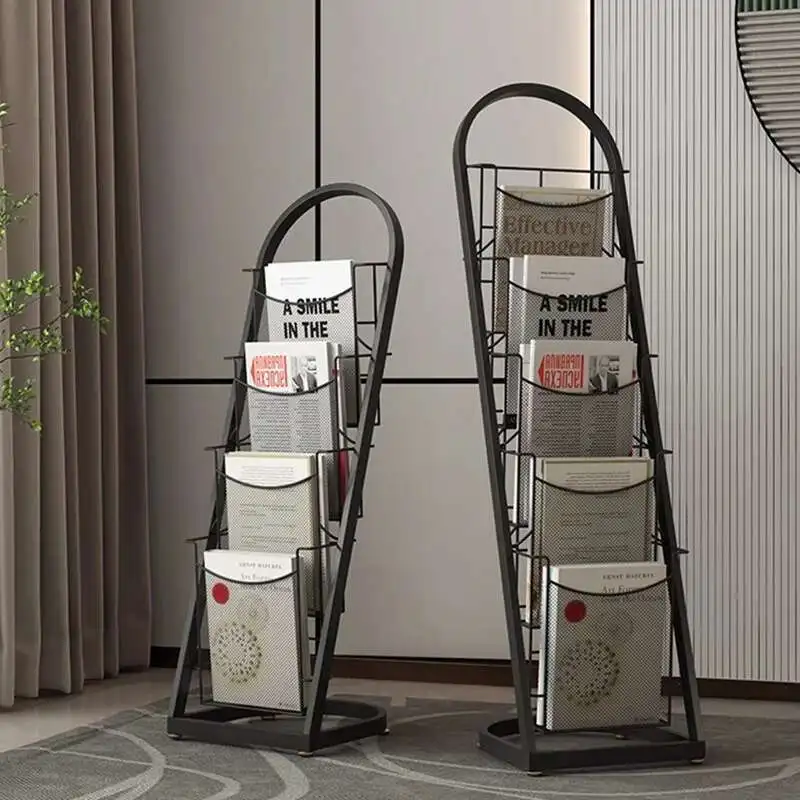 Metal Ladder Bookcase Storage Nordic Minimalist Mobile Bookshelf Display White Estante Para Livros Home Furniture For Livingroom