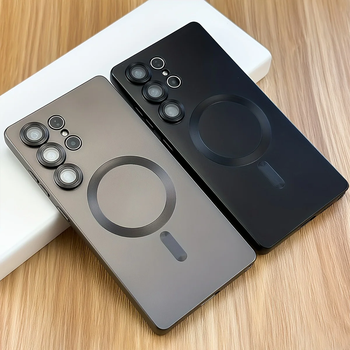 Luxury Matte Magnetic Phone Case with Wireless Charging and Shockproof Design