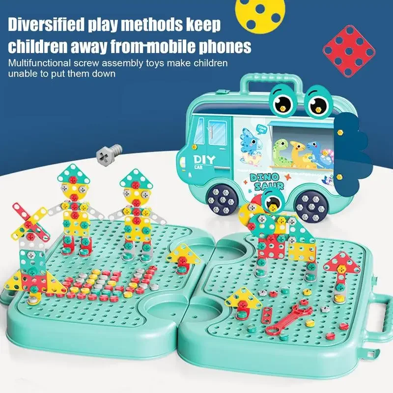 223/293Pieces Tool Toys for Kids Pretend Play Toy Role Play Games Children 3D Toolbox Screw Puzzle Toy Assembly Educational Toy 2