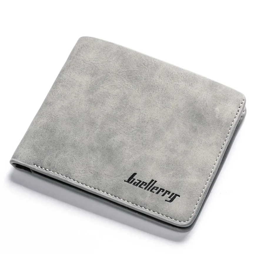 Baellerry Men's Slim Vintage Nubuck Leather Wallet - Thin Designer Purse & ID Credit Card Holder