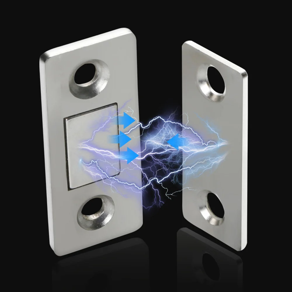  Strong Magnetic Cabinet Catches Set Metal Door Stops Hidden Closer with Screw Sticker Furniture Fittings Door Closer Magnetic 