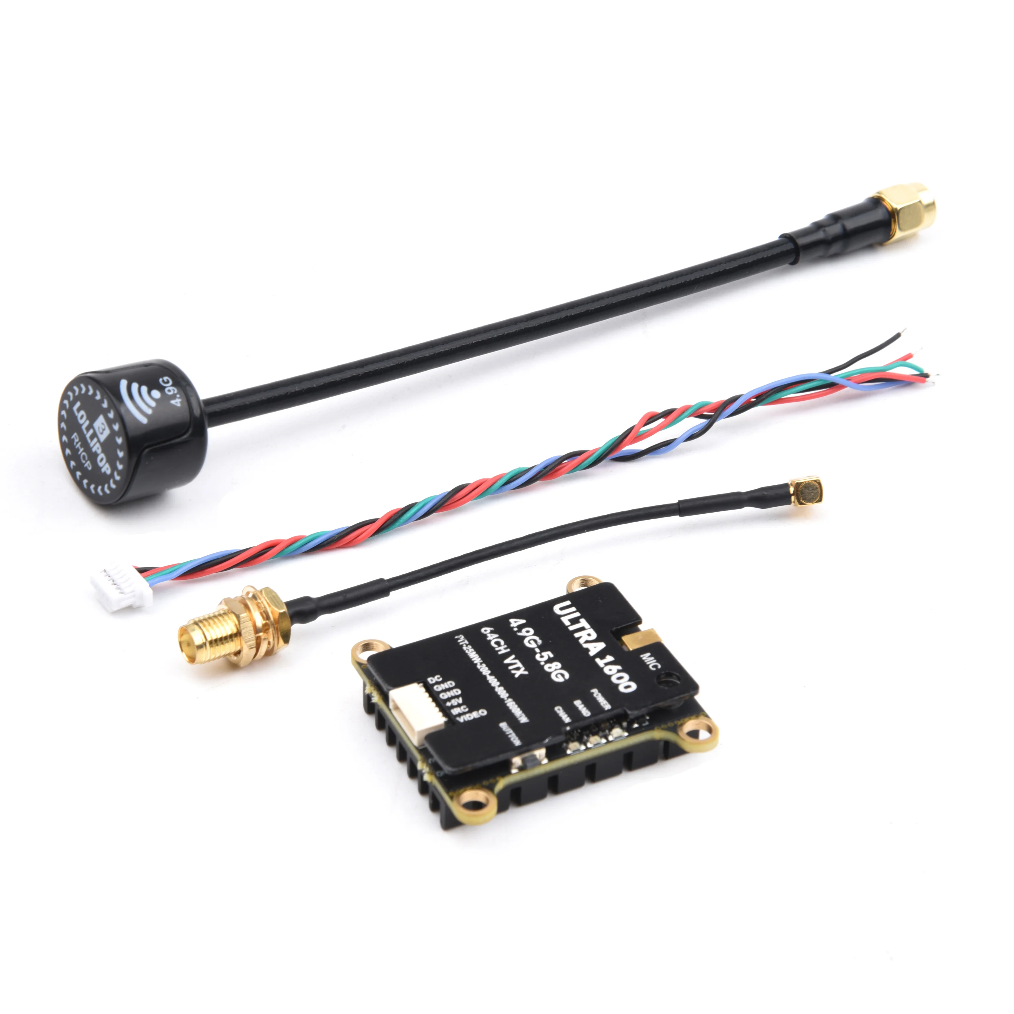 Ultra 1W6 4.9G-5.8GHZ 64CH 1600mW 1.6W Adjustable FPV VTX 7-36V Transmitter for RC FPV Drone Long Range Frame Quadcopter