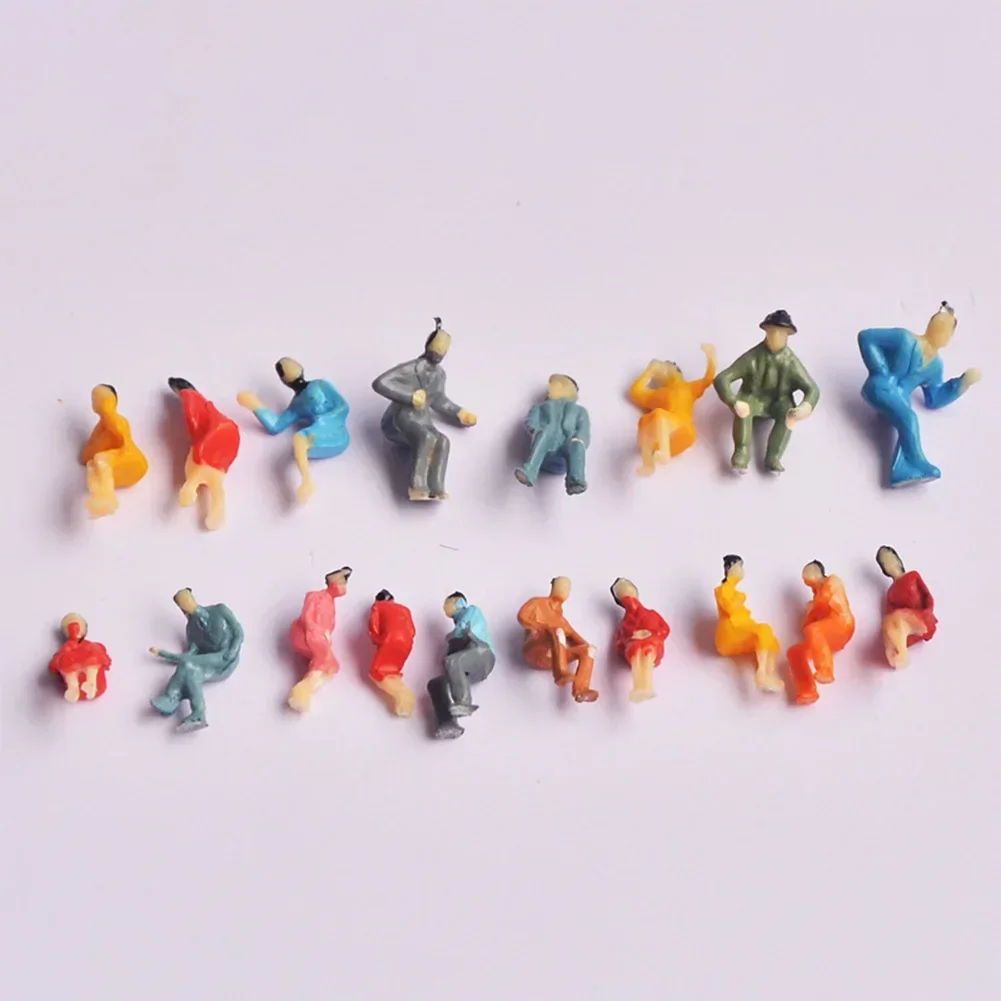 100Pcs ABS People Figures Toys Seated Painted Model 1:100 Scale Miniature People Model Collection Railway Sitting Passengers action figures toys mini figure toys