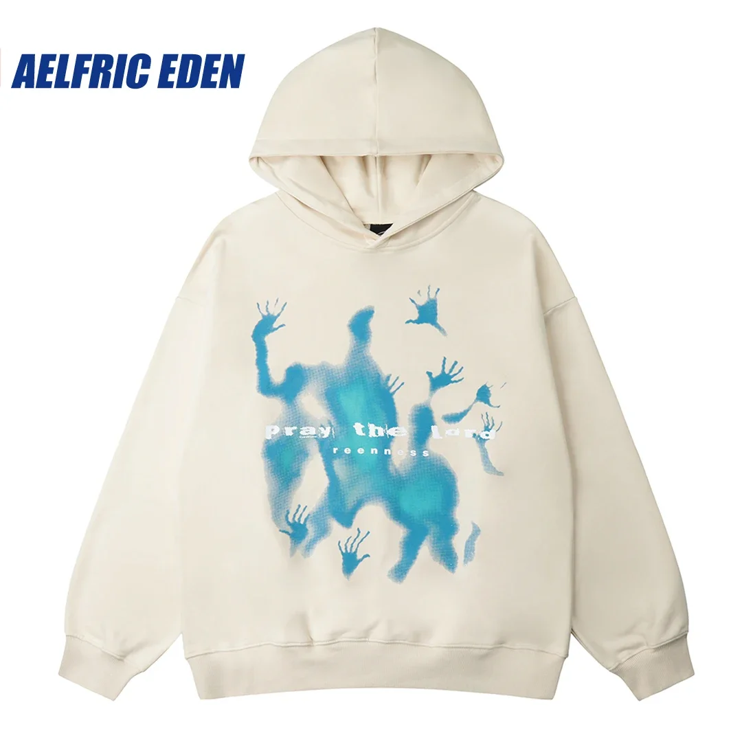 Aelfric Eden Useless Prayers Graphic Hoodie Sweatshirt Streetwear Pullover Autumn Harajuku Cotton Hooded Loose Hoodies Winter