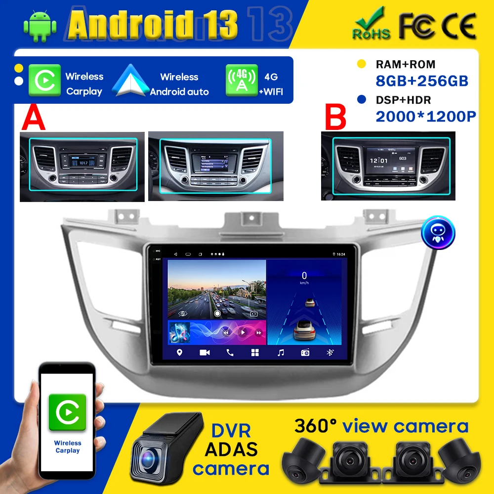 

Автомагнитола Carplay для Hyundai Tucson 3 2015-2018, мультимедийный видеоплеер, навигация, стерео, 2DIN