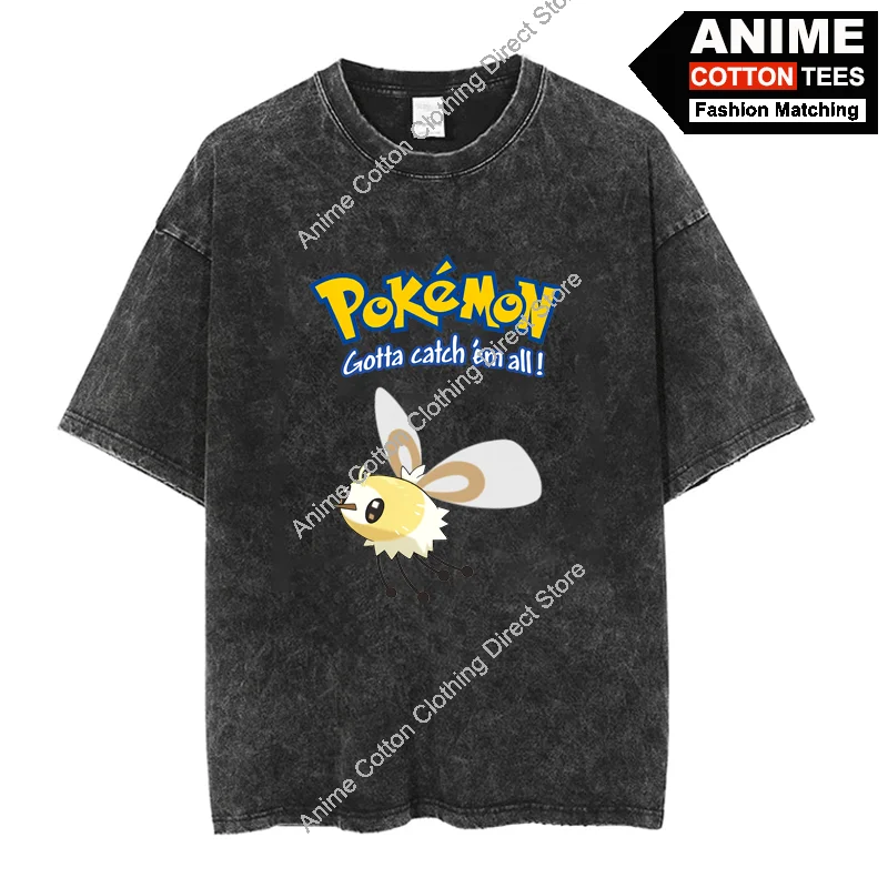 

Pokémon Cutiefly T Shirt Cartoon Anime Pokemon Elf Print T-shirt Y2k Harajuku Street Casual Unisex Oversized Loose Tees Cotton