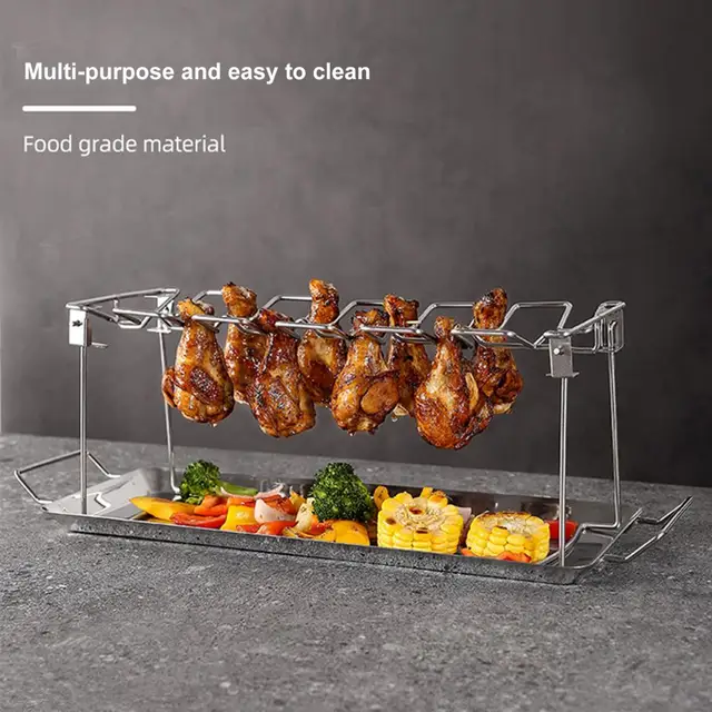 Hasznos Pörkölt Csirkecomb Állvány Rozsdamentes Acél Rés Nyílás Tervezés Piknik Nem Tapadott