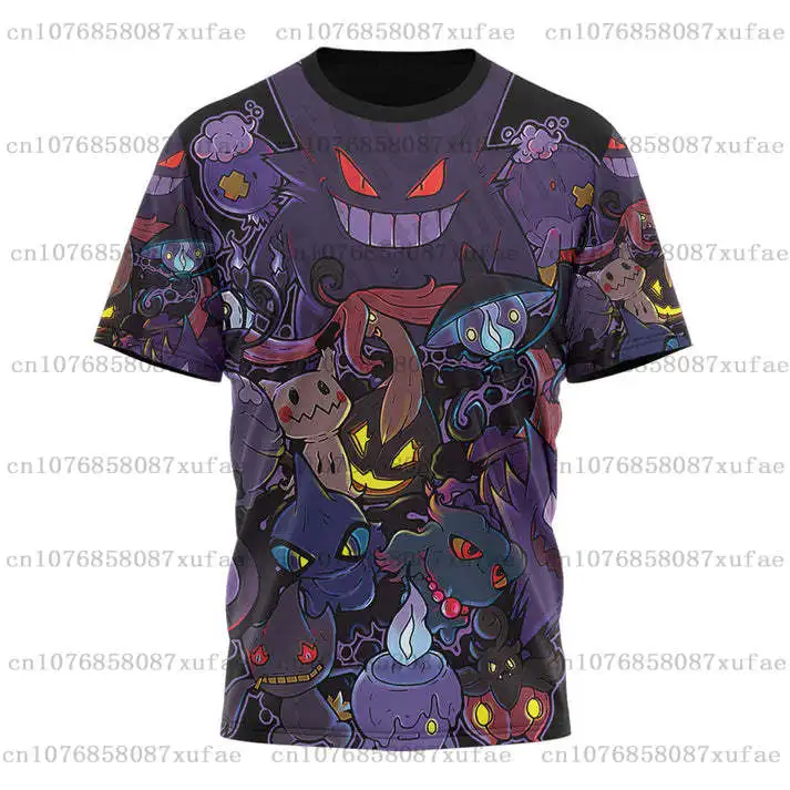 

Мужские и женские 3D футболки Pokemon Pikachu Gengar, спортивные и удобные детские футболки с коротким рукавом