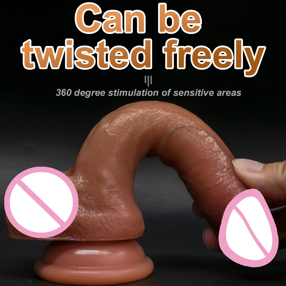 Dildo Soft Realistic Penis Small Butt Plug Suction Cup Double Layer Silicone Anal Sex Toys For Woman Masturbator Adults 18+ Shop