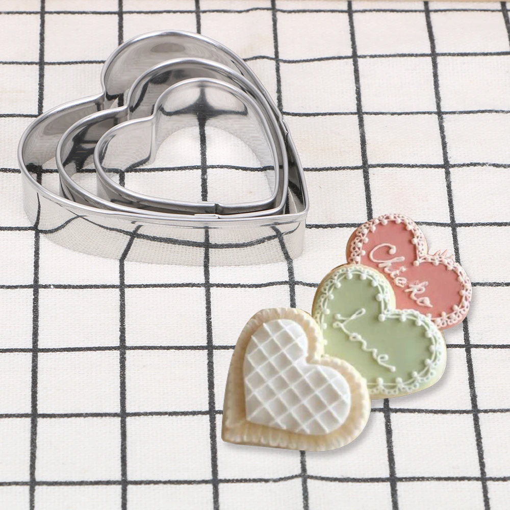 Star Heart Flower Cutter Baking Mould Biscuit DIY Mold Cookie Cutter Stainless Steel 3pcs/set Egg cookie cutter baking mold cookie mould