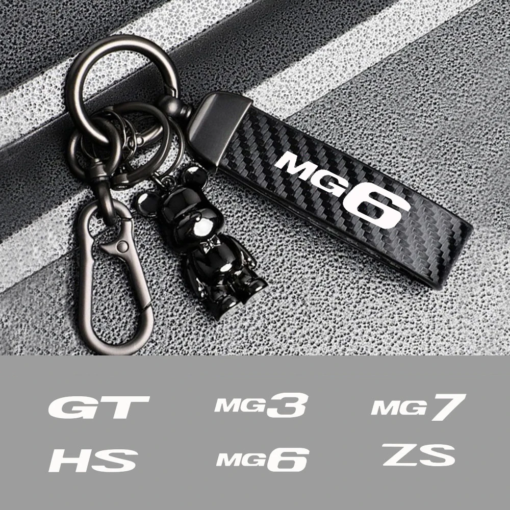 Car Carbon Fiber Style Keychain Car Key Chain Keyring Pendant