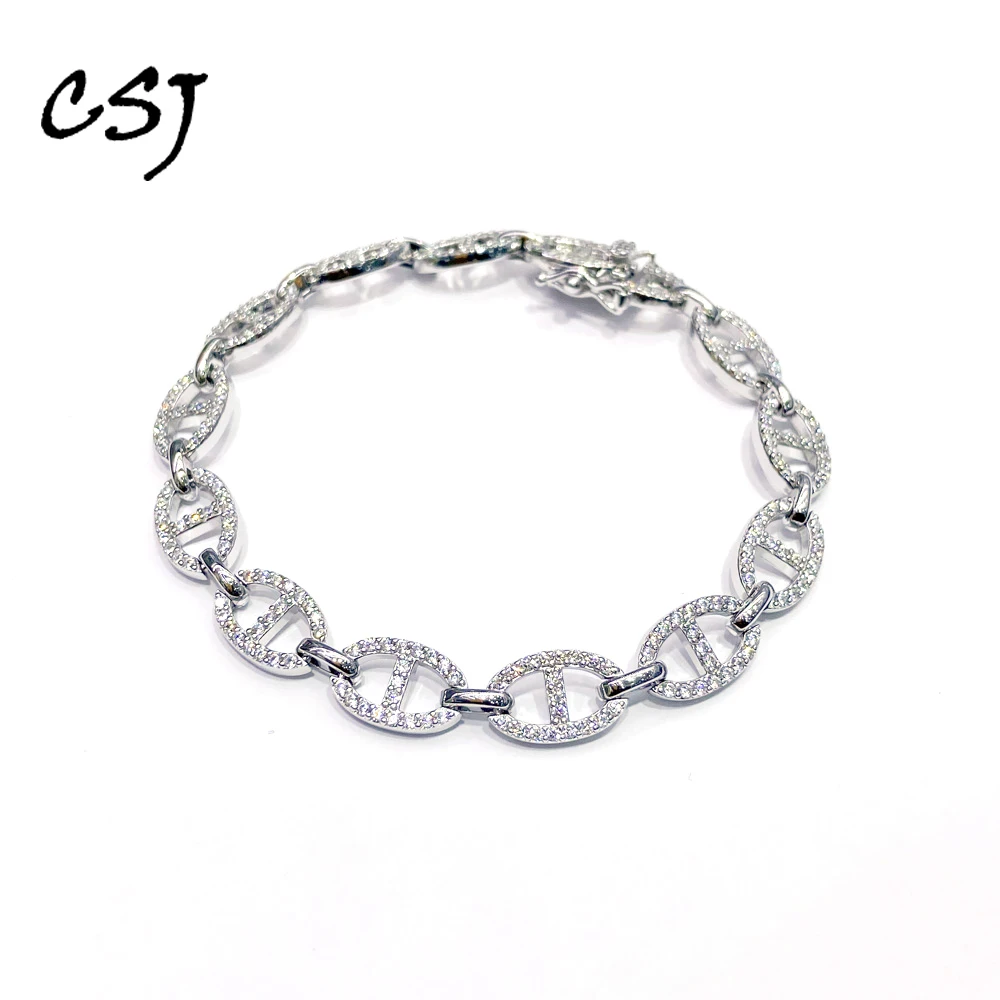 925 Sterling Silver Tennis Bracelet Sparkling Zircon Gift