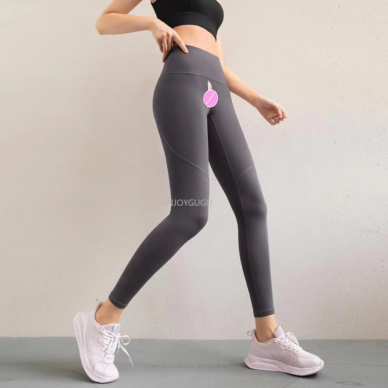 Fitness Pants Women's High Waist Big Open-Seat Pants Stretch Tight Leggings Running Training Sports Belly Contracting Yoga Pants