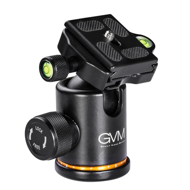 GVM Camera Slider Video Ball Head 360&deg; Rotation Panoramic Universal Ballhead 1/4 Screw for DSLR Camera Tripod Monopod