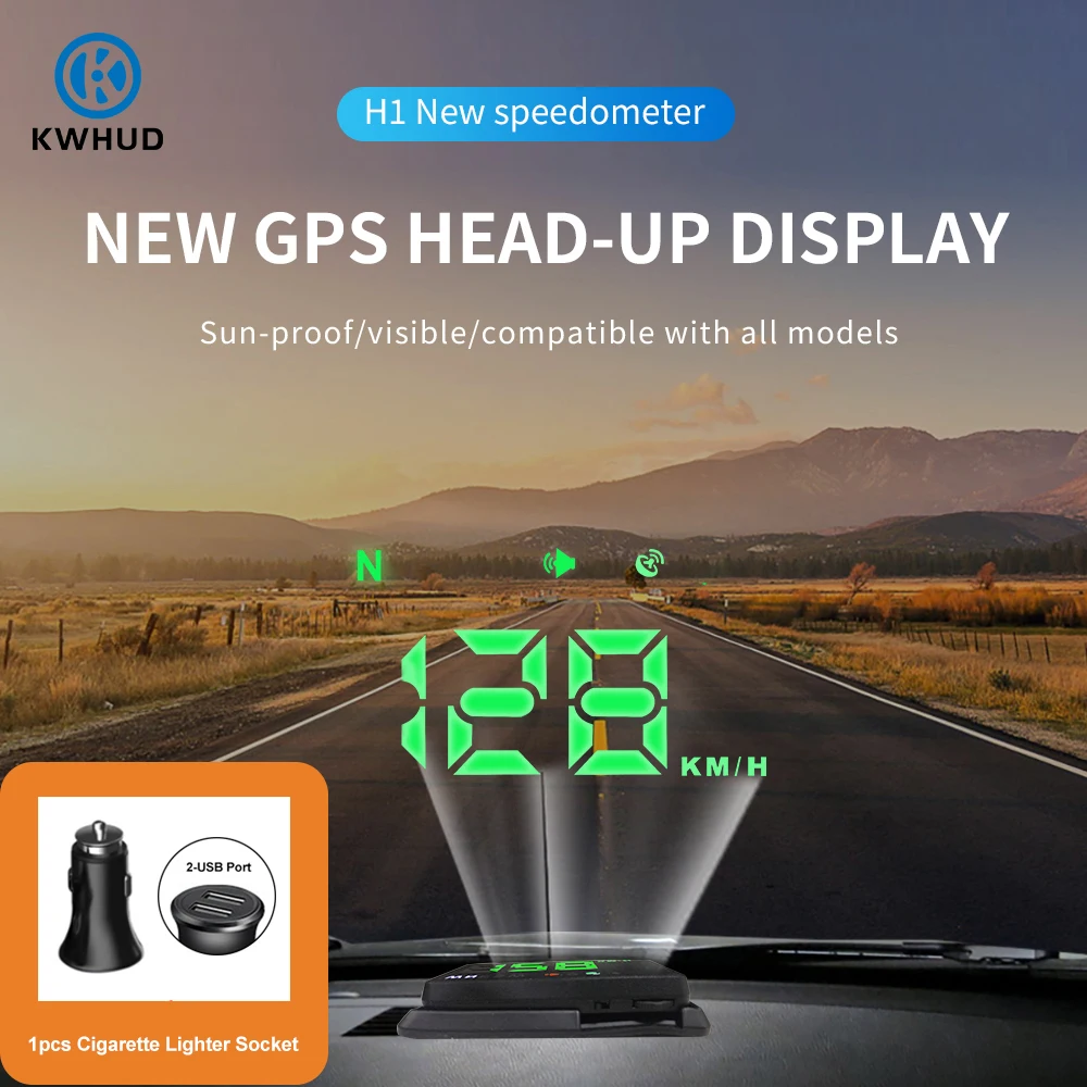 Kwhud Gps Hud Head-Up Display Forniture Per Auto Tachimetro Digitale Universale Per Tutte Le Auto Con Porta Usb Proiettore Di Velocità Del Parabrezza